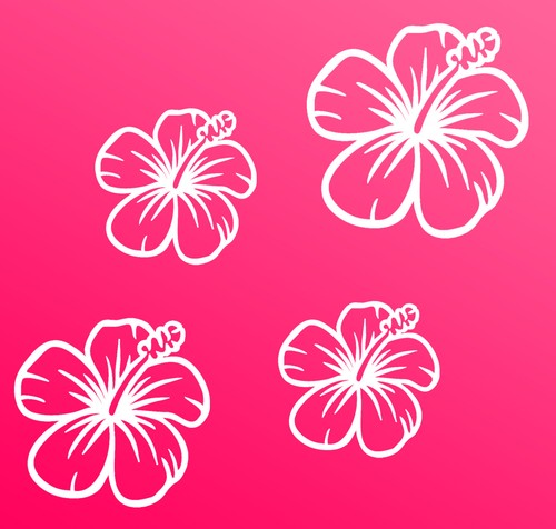 Auto aufkleber hibiskus - 4x,