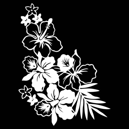 Hibiskus xxl wandtattoo auto - xxl,