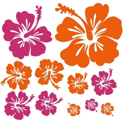 Hibiskus blumen autoaufkleber - blumen,