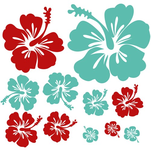 Hibiskus blumen autoaufkleber - hibiskus,